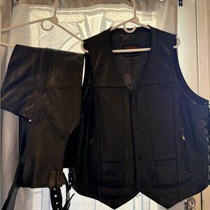 Street And Steel Leather Vest And Chaps